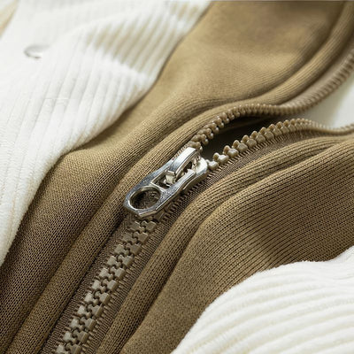 Chaqueta de pana con capucha para hombre - Forrada
