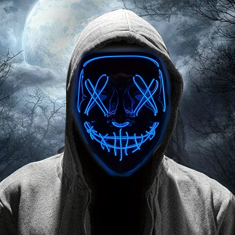 LED Cadılar Bayramı Maskesi - Kırmızı Parıltılı Anonim Tasarım