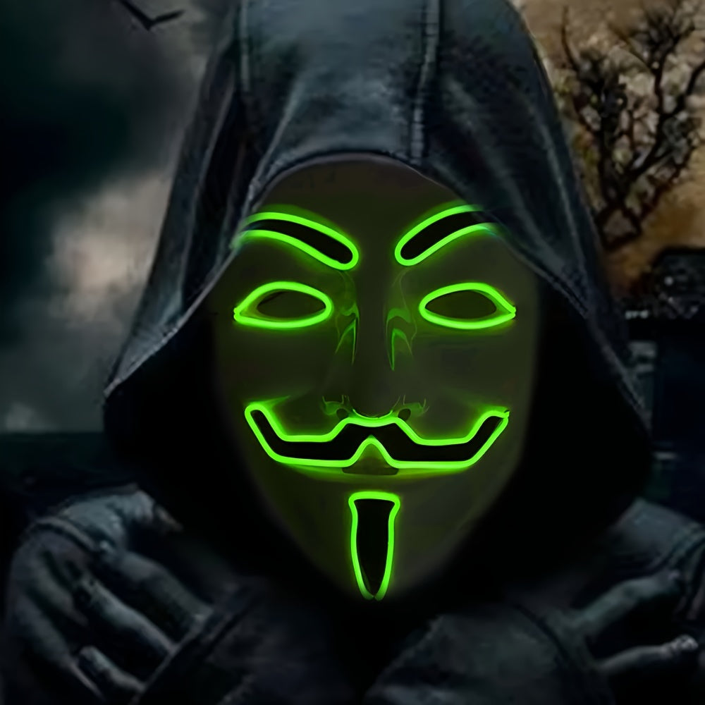 LED Cadılar Bayramı Maskesi - Kırmızı Parıltılı Anonim Tasarım