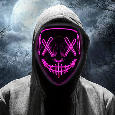 LED Cadılar Bayramı Maskesi - Kırmızı Parıltılı Anonim Tasarım