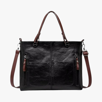 Vintage stil fler-lomme skinn håndveske for kvinner