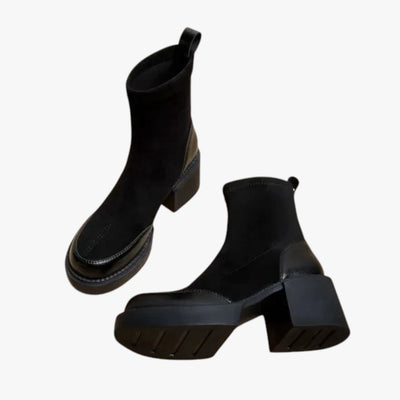 Daniela | Kozačky z semiše na vysokém podpatku pro ženy