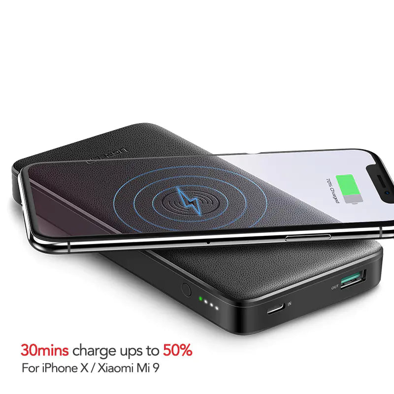 Bezdrátová rychlonabíjecí powerbanka - 10 000 mAh s dvojitým výstupem