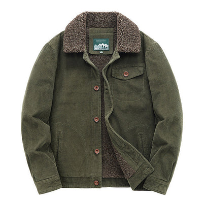 Chaqueta de osito de peluche para hombre con solapas
