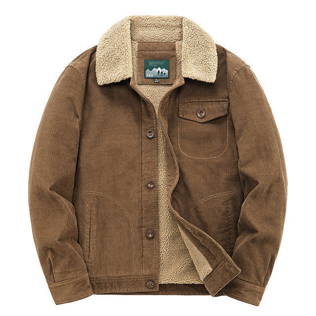 Chaqueta de osito de peluche para hombre con solapas