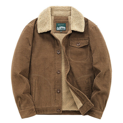 Chaqueta de osito de peluche para hombre con solapas