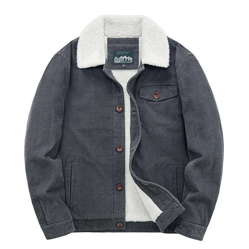 Chaqueta de osito de peluche para hombre con solapas