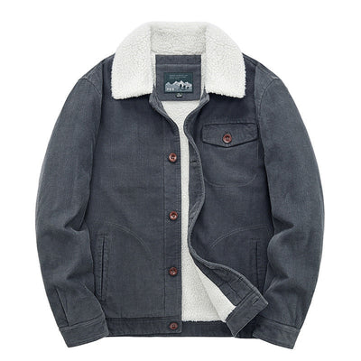 Chaqueta de osito de peluche para hombre con solapas