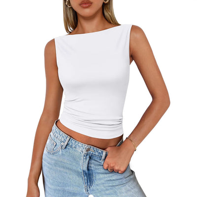 Débardeur chic sans manches pour femme – coupe ajustée et confort toute la journée