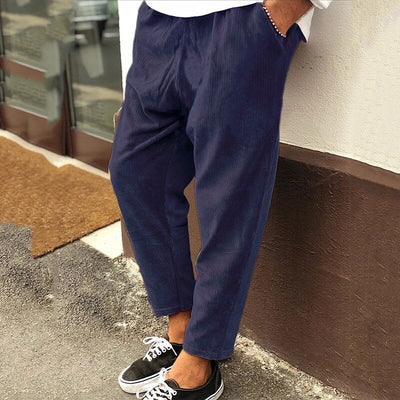 Pantalones casuales holgados de pana para hombre - Oeste