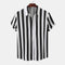 Camisa de manga corta con botones para hombre | Rayas verticales
