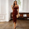 Vestido escotado con abertura frontal | Midi