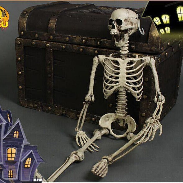 GhoulGuard | 170 cm boyutunda gerçekçi Cadılar Bayramı İskeleti - korkutucu ve hayaletli bir ev ve bahçe için taşınabilir bahçe dekorasyonu