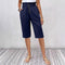 Bermudas para mujer - Corte holgado - Cintura elástica - Botones delanteros - Tejido ligero
