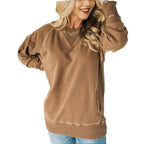 Ribbed knit sweater with side pockets for women