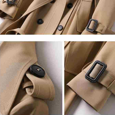Gabardina larga con cinturón: un imprescindible con estilo para otoño y primavera. 