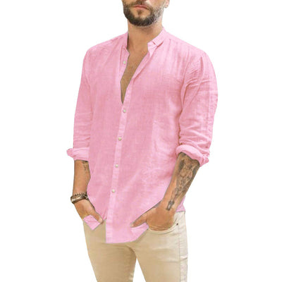 Camisa de lino lisa para hombre | Damian