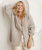 Бежевий жіночий кардиган з ребристої в'язки