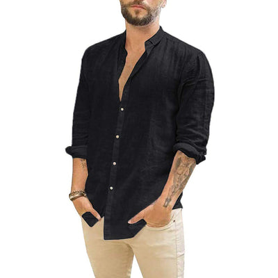 Camisa de lino lisa para hombre | Damian