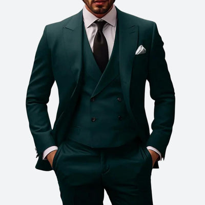 ensemble de costume 3 pièces slim fit pour homme en coton