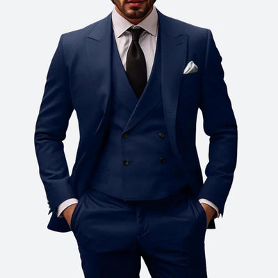ensemble de costume 3 pièces slim fit pour homme en coton