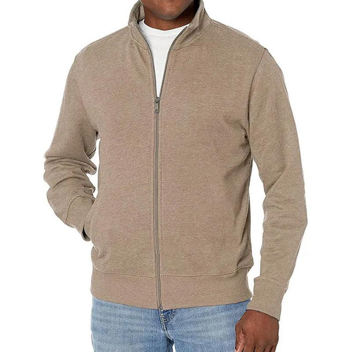 Sweatshirt zippé sportif pour hommes avec col montant