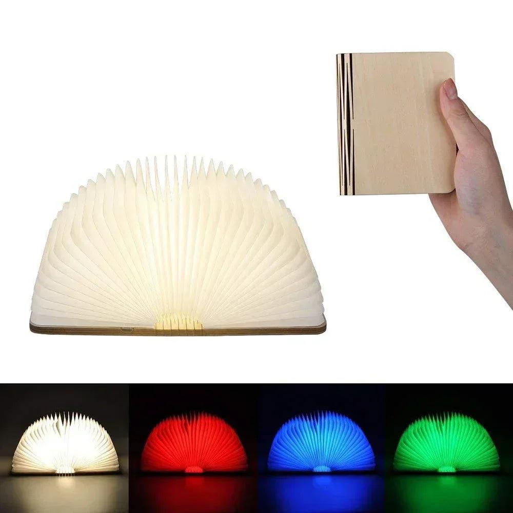 Lampe livre LED pliable, design innovant, éclairage multicolore, portable, idéale pour décoration intérieure, lecture, cadeau original.