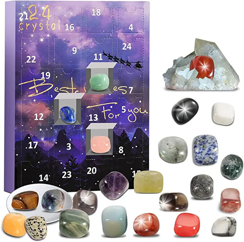 Calendario de Adviento de Cristal Ava con Piedras Preciosas