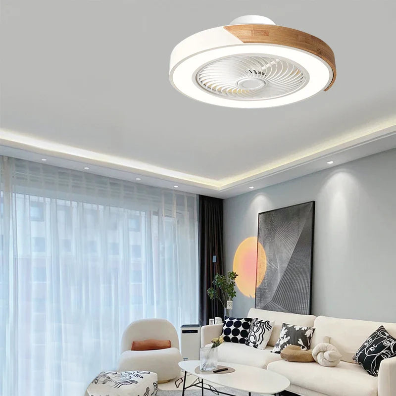 Luz de ventilador de techo - Iluminación LED silenciosa con ventilador y control remoto