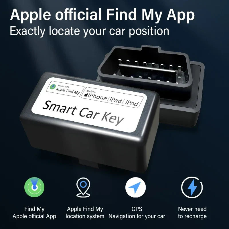 Dispositif Smart Car Key pour localisation GPS de voiture, compatible avec Apple Find My App, iPhone, iPad, iPod. Suivi précis, sécurité accrue.