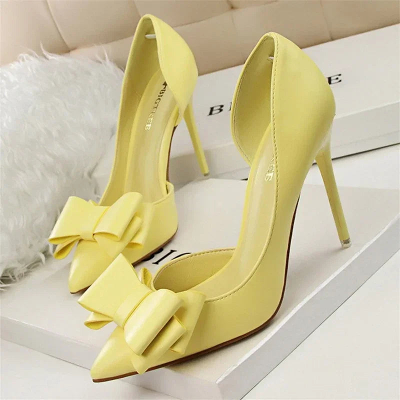 INGE | Zapatos de salón elegantes con lazo y punta puntiaguda