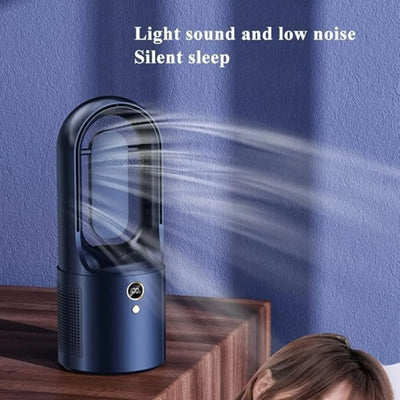 Ventilador de mesa sin aspas con LED y USB: silencioso, seguro e inalámbrico