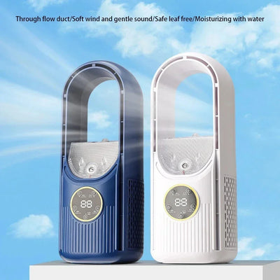 Ventilador de mesa y de mano inalámbrico - Ventilador USB sin aspas, portátil y silencioso