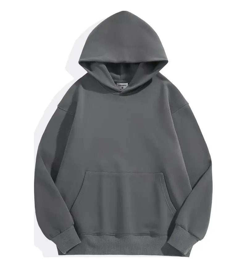Sweat à capuche gris unisexe, style décontracté, poche kangourou, manches longues, idéal pour mode urbaine et confort quotidien.