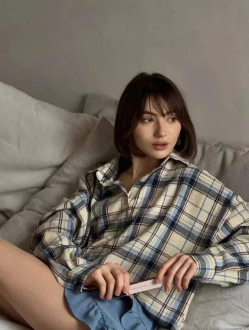 Klassisk ternet flannelskjorte | Bomuld | Blød og elegant