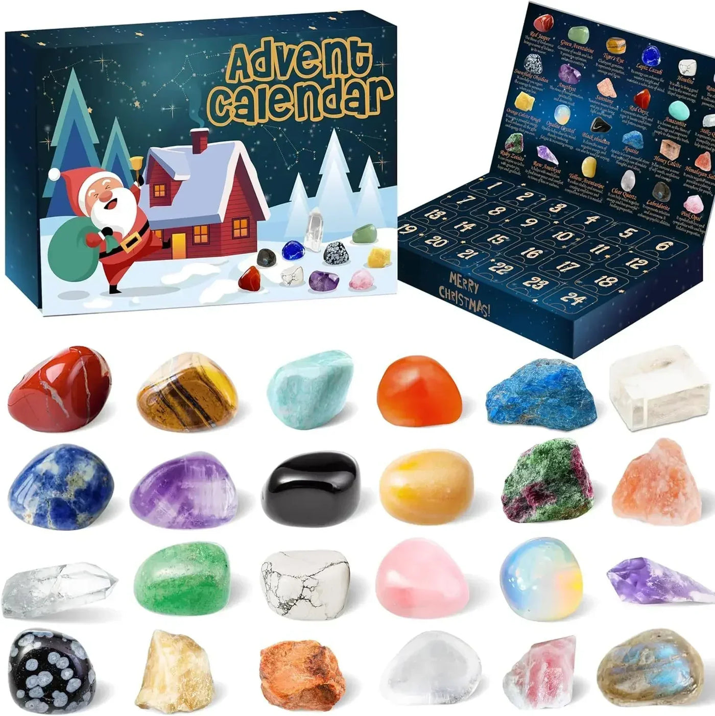 Calendario de Adviento de Cristal Ava con Piedras Preciosas