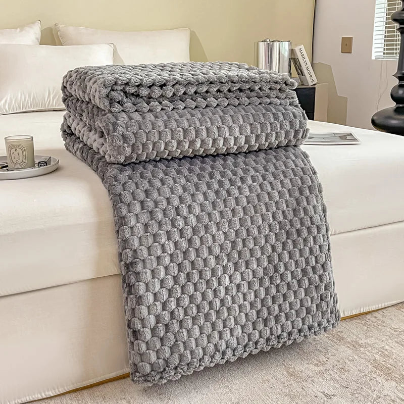 Couverture en velours à carreaux, douce, chaude et moelleuse - Couvre-canapé confortable et couverture pour adultes, enfants et animaux domestiques