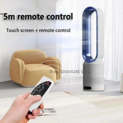 Ventilador de torre sin aspas 3 en 1: seguro, silencioso y elegante con 8 velocidades y control remoto
