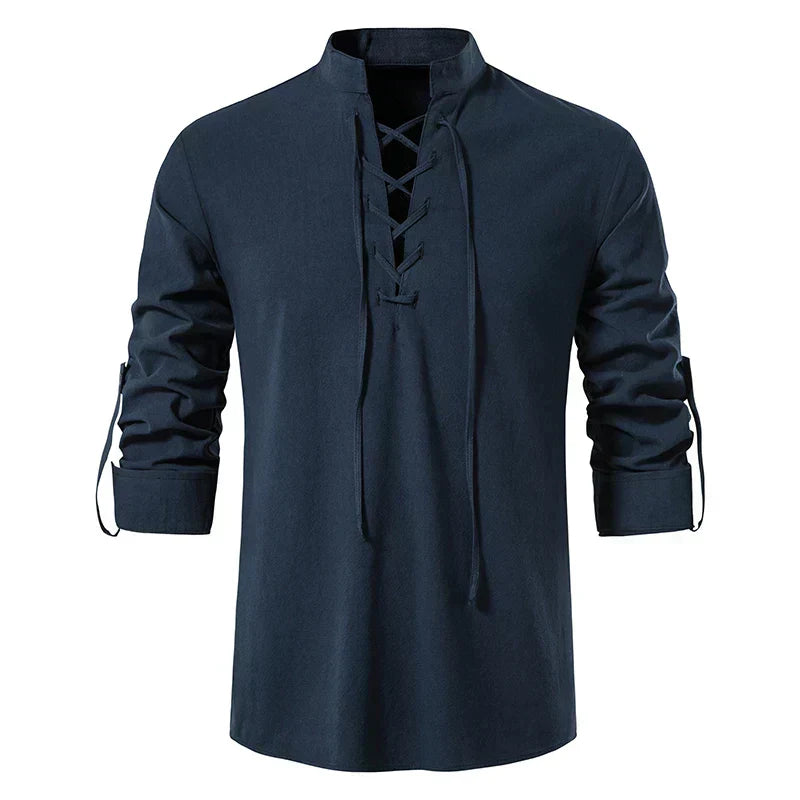 Camisa de lino y algodón