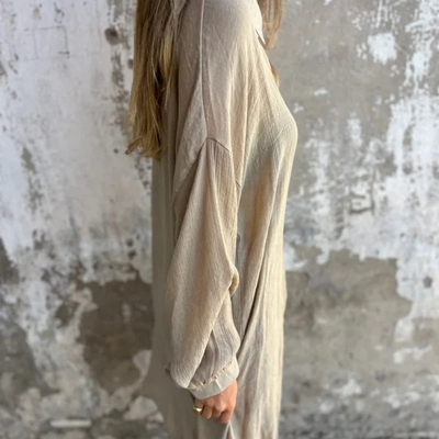 Conjunto de lino aireado: blusa y pantalones cortos de talla grande