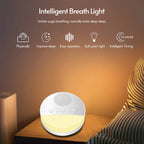 Lampe de chevet intelligente avec lumière douce, fonction de respiration pour améliorer le sommeil, minuterie réglable, design moderne et épuré.