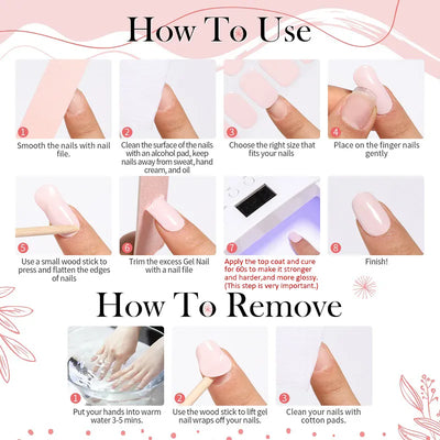 Set d'autocollants pour ongles en gel avec lampe UV