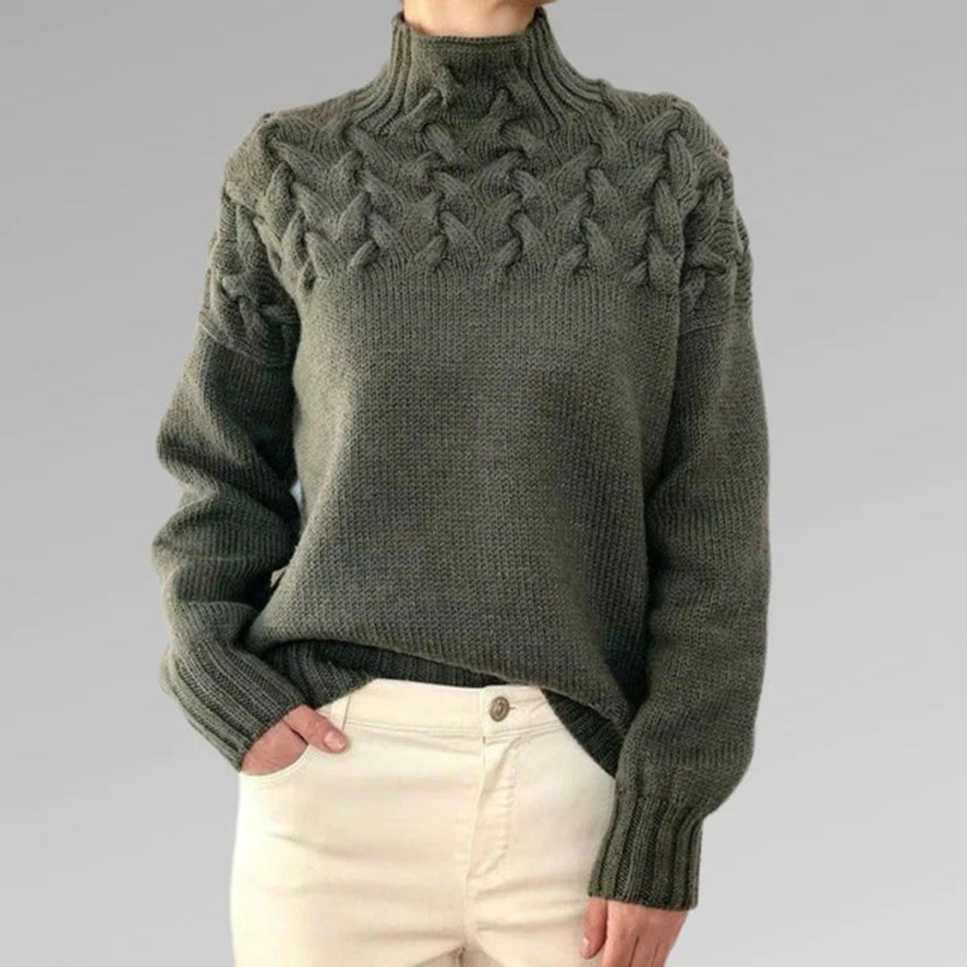 Sansa - Pull col roulé tricoté pour femme