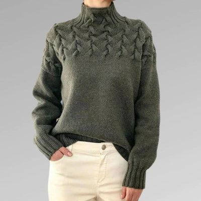 Sansa - Pull col roulé tricoté pour femme