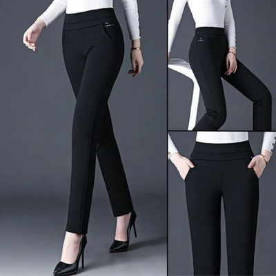 Leggings de cintura alta para mujer - Ajuste elástico - Detalle de bolsillo falso - Cómodos y flexibles