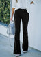 Pantalones acampanados de cintura alta para mujer: corte elástico, para todas las estaciones, elegantes y cómodos.