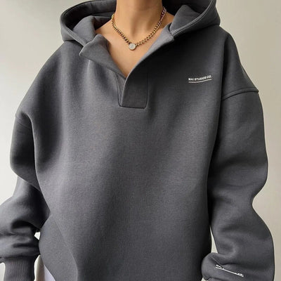 Suéter de cuello en V extragrande para mujer