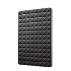 Disque dur externe noir, design géométrique, portable, stockage de données, USB, haute capacité, accessoire informatique, sauvegarde sécurisée.