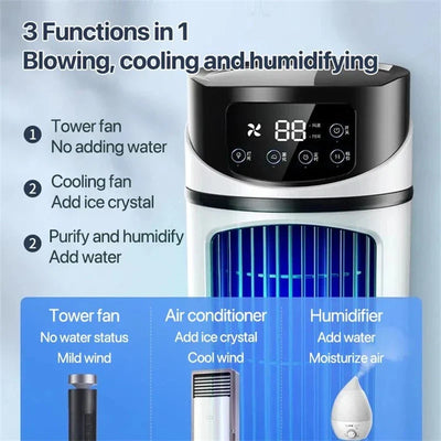 CoolBreeze Mini - Enfriador de aire USB 3 en 1 con tanque de agua de 300 ml 