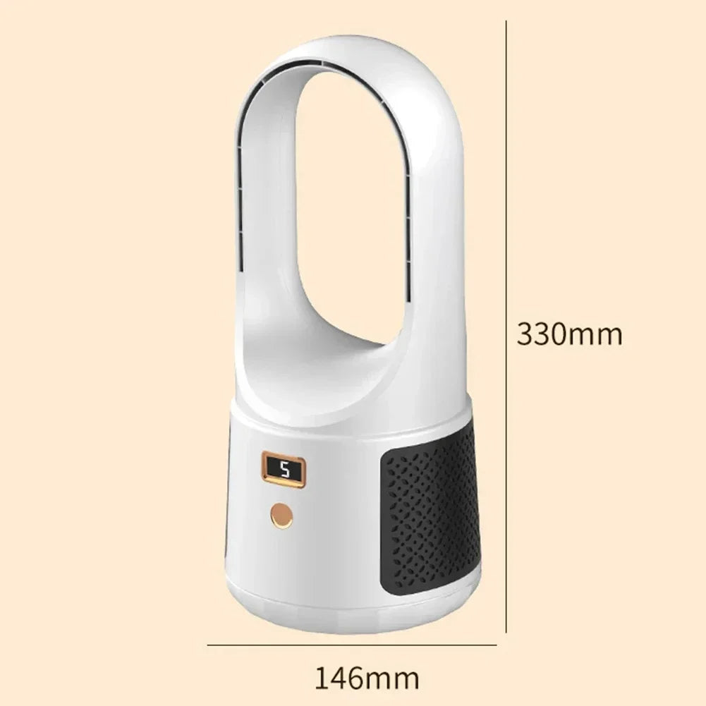 Ventilador de mesa sin aspas - Ventilador USB silencioso con batería para dormitorio y oficina